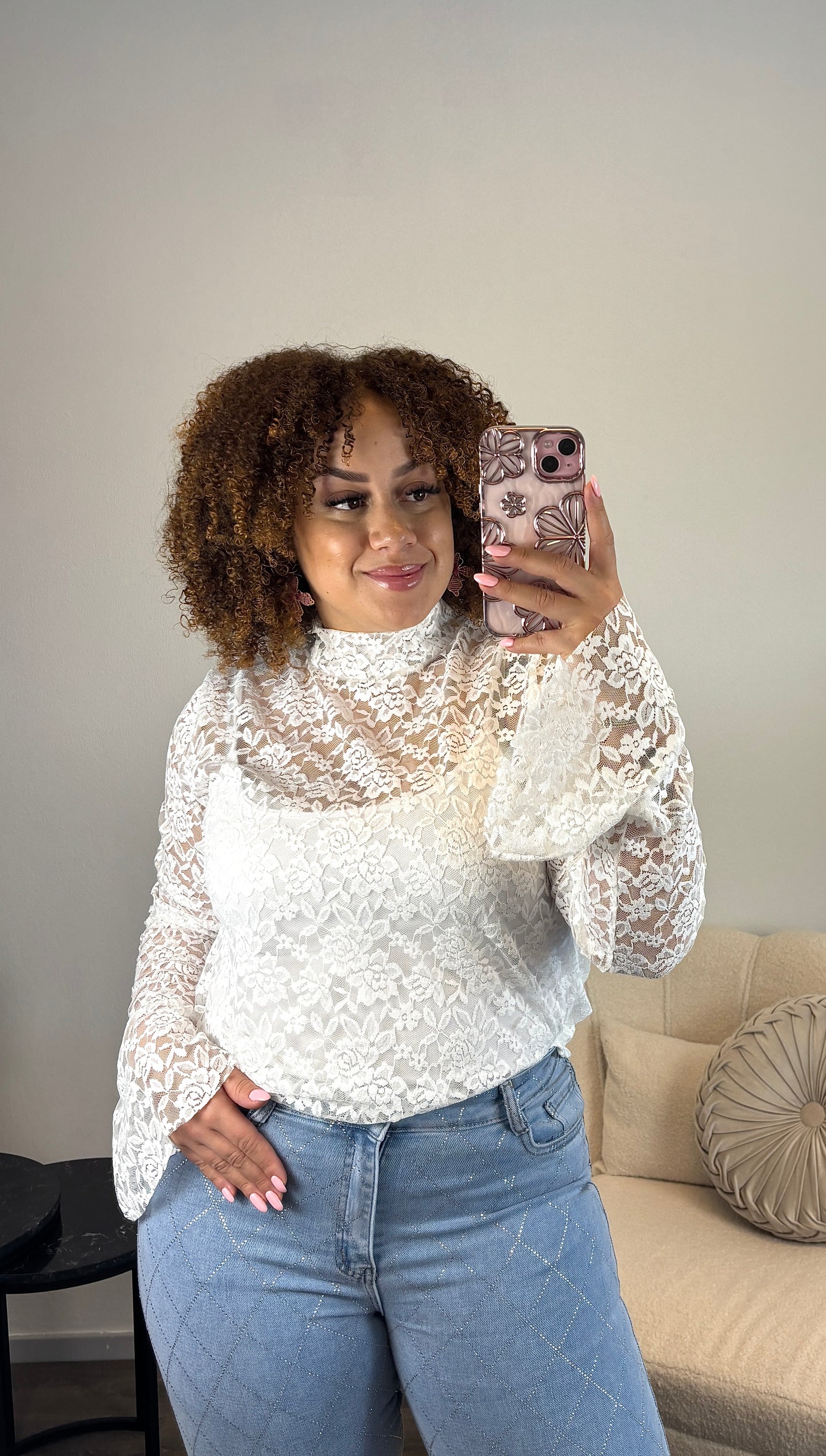 LACE TOP WHITE PLUS
