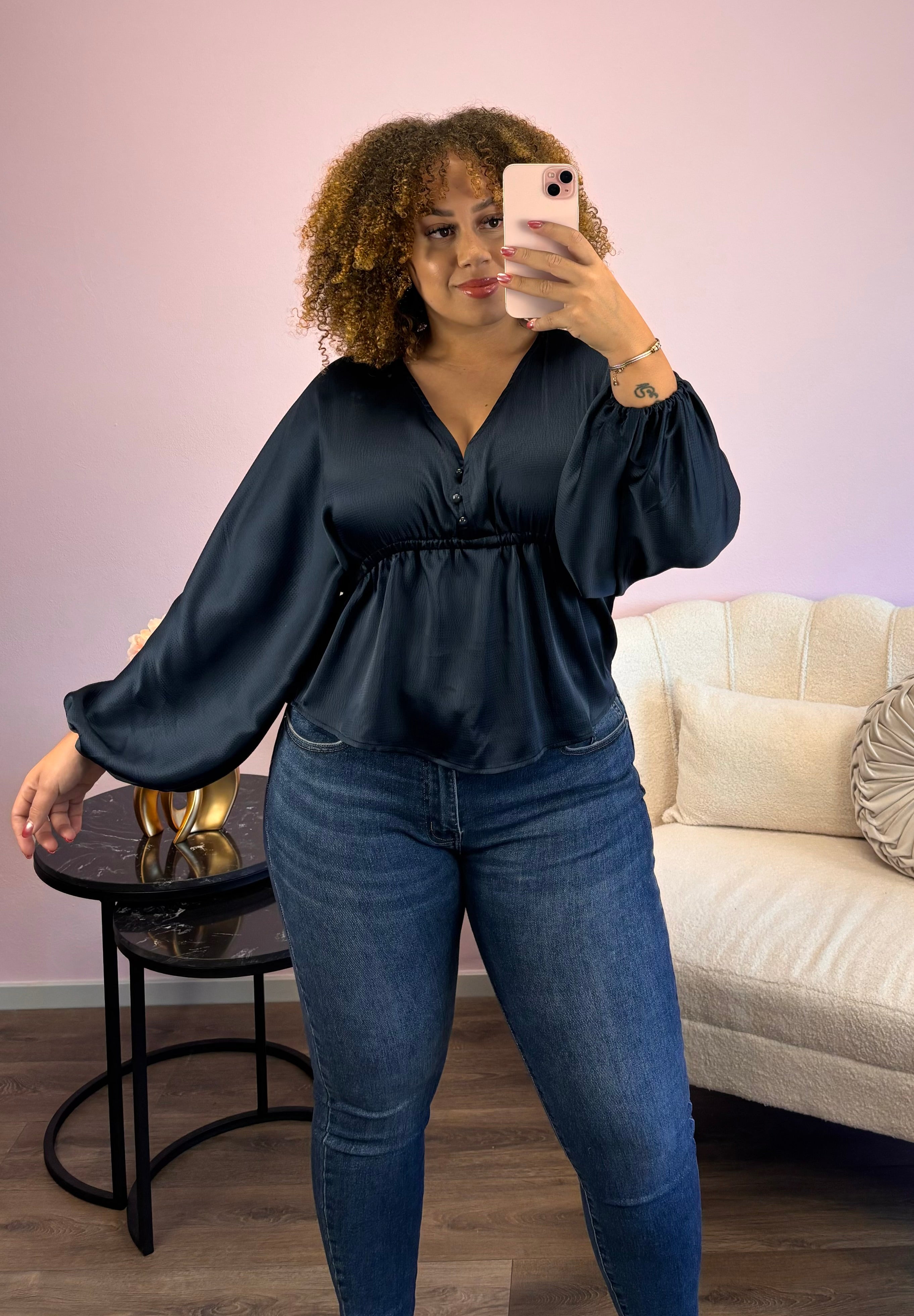 CELINE BLOUSE BLAUW