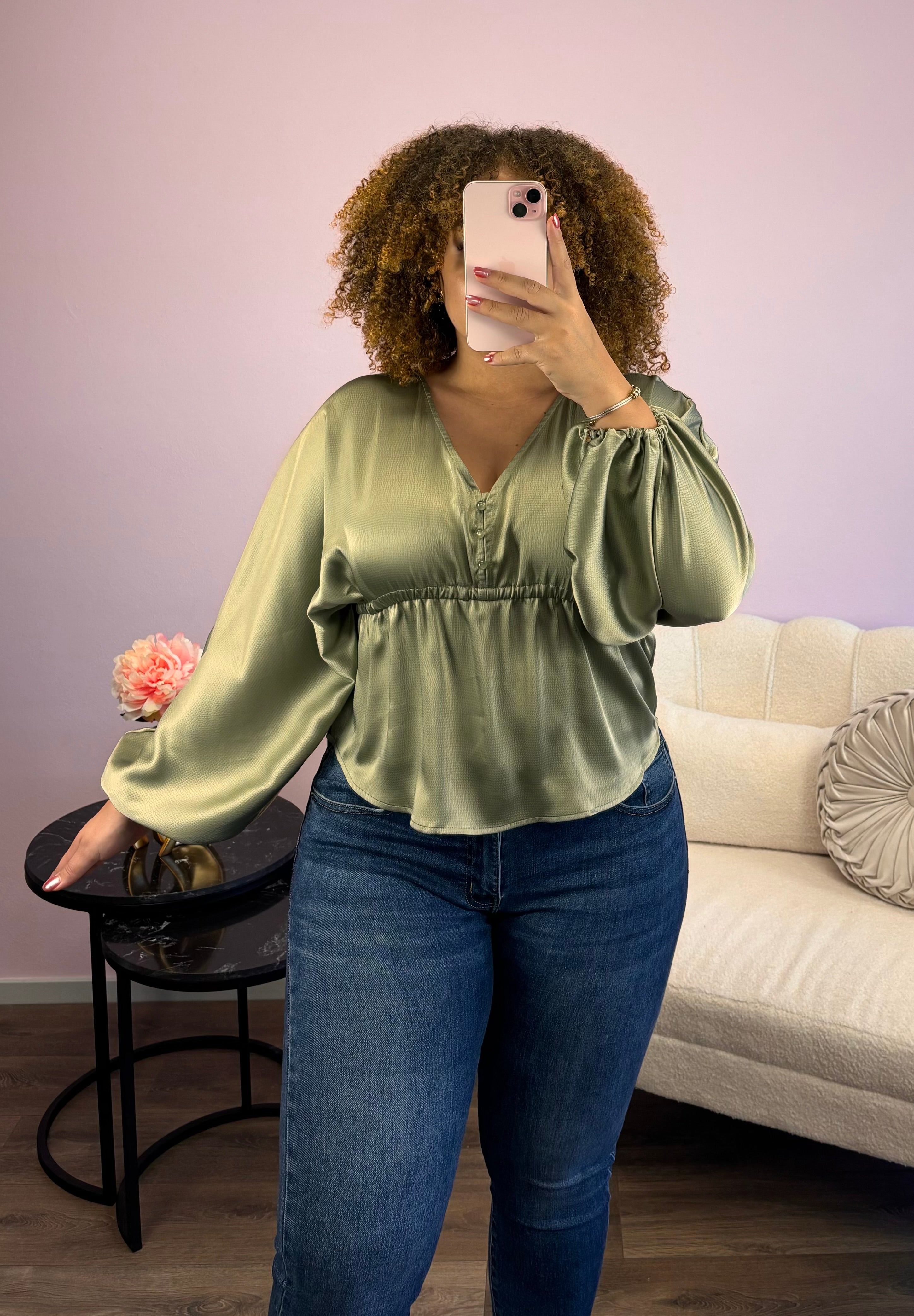 CELINE BLOUSE GROEN