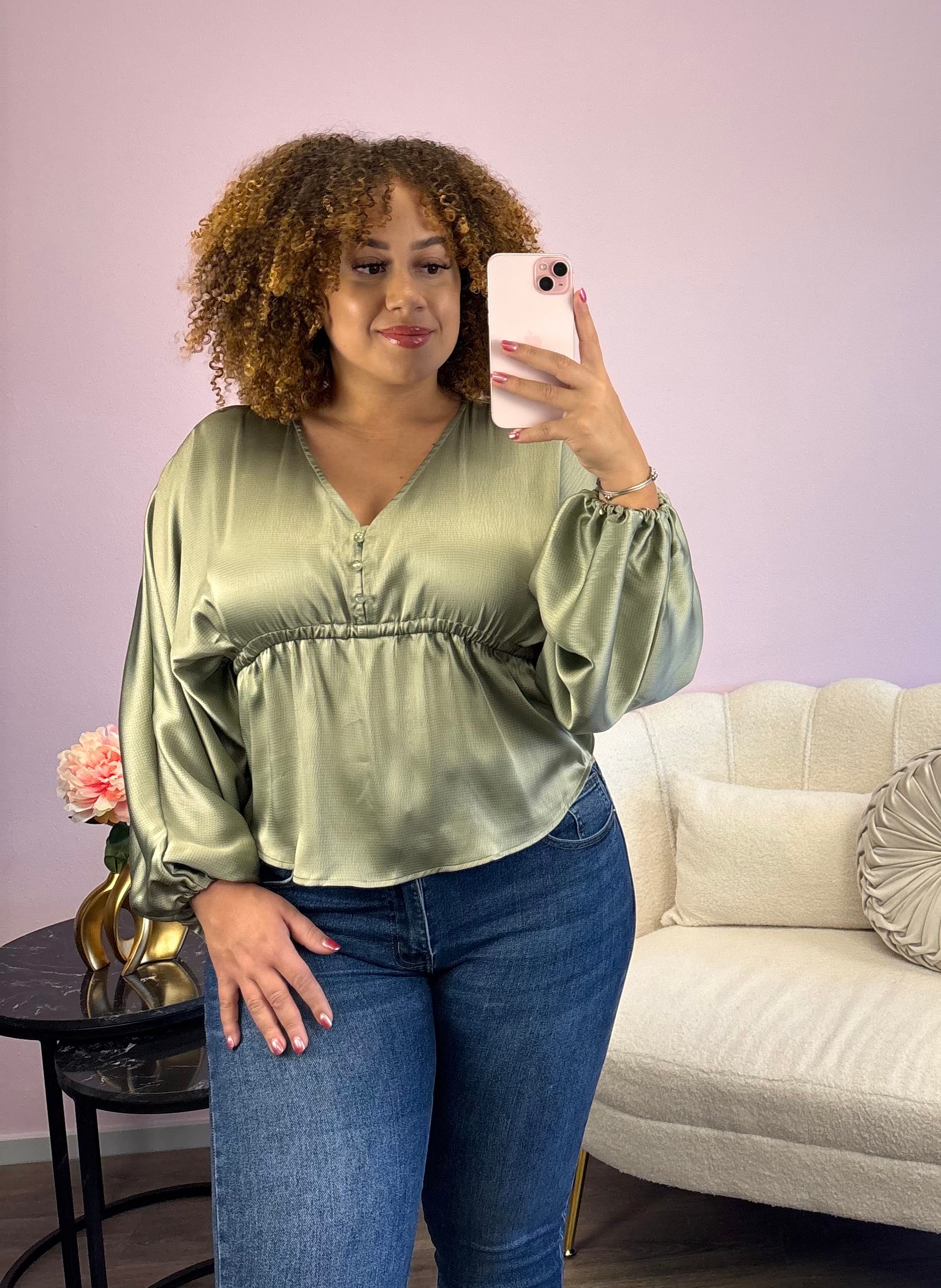 CELINE BLOUSE GROEN